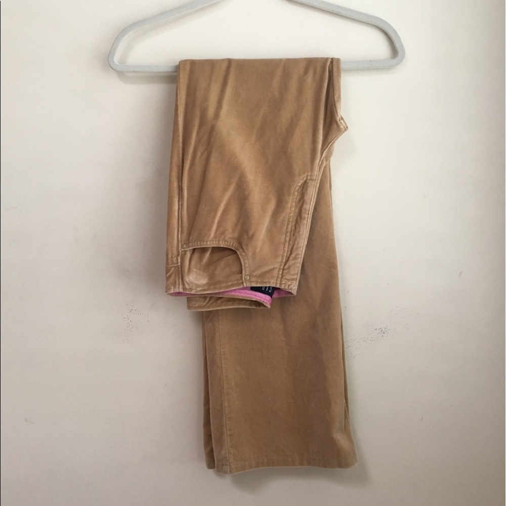 GAP Cotton Girls Velvet Tan High Waisted Pants
